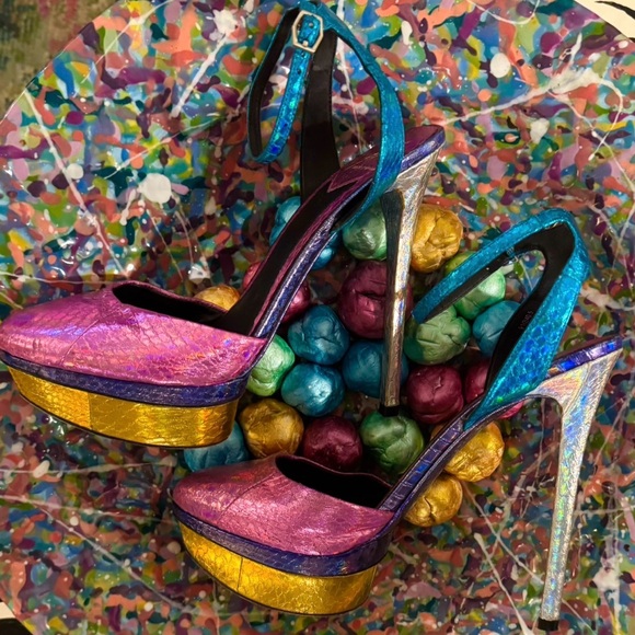 Brian Atwood Shoes - Vibrant Brian Atwood Platform Stiletto Heels